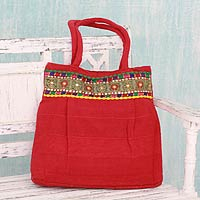 Cotton shoulder bag Strawberry Delight India