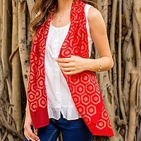 Cotton and silk blend batik scarf,