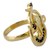 Gold vermeil and sapphire cocktail ring, 'Midnight Serenity' - Handcrafted 18k Gold Vermeil and Sapphire Ganesha Ring (image 2b) thumbail