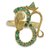 Emerald and gold plated silver cocktail ring, 'Inner Peace' - India Handcrafted Gold Vermeil Ganesha Ring with Emeralds (image 2a) thumbail