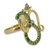 Emerald and gold plated silver cocktail ring, 'Inner Peace' - India Handcrafted Gold Vermeil Ganesha Ring with Emeralds (image 2b) thumbail