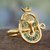 Gold vermeil emerald cocktail ring, 'Serene Deity' - Emerald Ganesha Ring Handcrafted in 18k Gold Vermeil thumbail