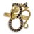 Sapphire and gold plated silver cocktail ring, 'Inner Peace' - India Handcrafted Gold Vermeil Ganesha Ring with Sapphire (image 2a) thumbail