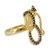Sapphire and gold plated silver cocktail ring, 'Inner Peace' - India Handcrafted Gold Vermeil Ganesha Ring with Sapphire (image 2b) thumbail