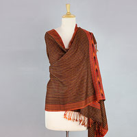 Wool blend shawl Kullu Sunset India