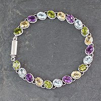 Multigem tennis bracelet,