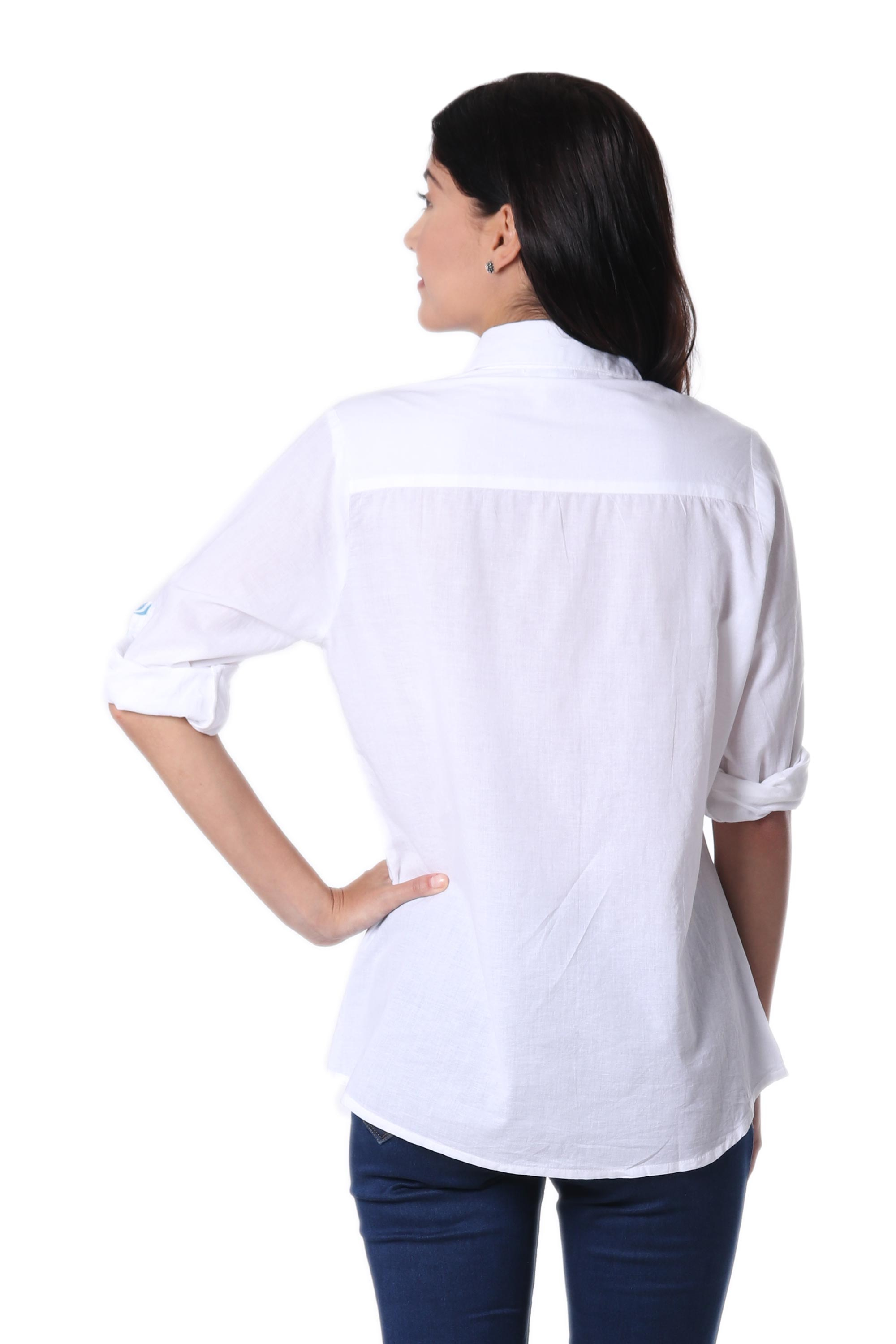 white cotton shirt for women