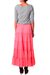 Cotton skirt, 'Strawberry Frills' - Rosy Pink Cotton Long Ruffled Skirt from India (image 2b) thumbail