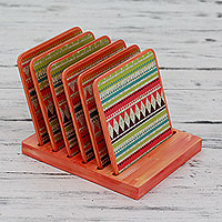 Decoupage coasters Tantalizing Symmetry set of 6 India