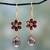 Gold vermeil garnet and smoky quartz earrings, 'Jaipur Allure' - Floral Garnet And Smoky Quartz Earrings in Gold Vermeil thumbail