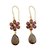 Gold vermeil garnet and smoky quartz earrings, 'Jaipur Allure' - Floral Garnet And Smoky Quartz Earrings in Gold Vermeil (image 2a) thumbail