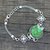 Cultured pearl pendant bracelet, 'India Meadows' - Artisan Crafted Silver Bracelet with Pearl and Turquoise thumbail