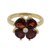 Gold plated garnet flower ring, 'Scarlet Love' - Garnet Flower in 18k Gold Plated Cocktail Ring (image 2a) thumbail