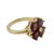 Gold plated garnet flower ring, 'Scarlet Love' - Garnet Flower in 18k Gold Plated Cocktail Ring (image 2b) thumbail