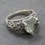 Prasiolite cocktail ring, 'Verdant Heart' - Indian Handcrafted Heart Shaped Prasiolite Cocktail Ring thumbail
