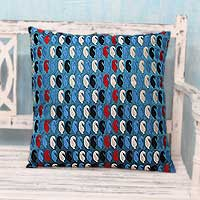 Embroidered cushion cover Paisley Sea India