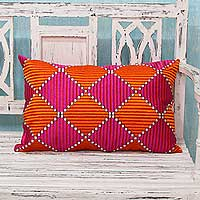 Embroidered cushion cover Gardens of Punjab India