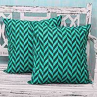 Block print cushion covers,