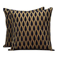 Block printed cushion covers,