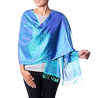 Varanasi silk shawl Forever Azure India