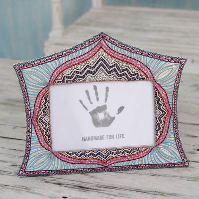 Embroidered photo frame, Taj Mahal Mosaic (4x6)