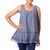 Cotton blend sleeveless blouse, 'Cadet Blue Charm' - Patterned Cotton Blend Blouse in Cadet Blue from India thumbail