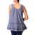 Cotton blend sleeveless blouse, 'Cadet Blue Charm' - Patterned Cotton Blend Blouse in Cadet Blue from India (image 2b) thumbail
