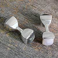 Rainbow moonstone and labradorite cufflinks,