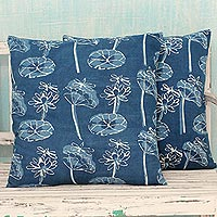 Cotton cushion covers Dragonfly Garden pair India