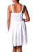 Cotton dress, 'Snow White Blossoms' - Cotton Floral Embroidered Dress in Snow White from India (image 2b) thumbail