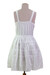 Cotton dress, 'Snow White Blossoms' - Cotton Floral Embroidered Dress in Snow White from India (image 2d) thumbail