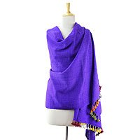 Silk and wool shawl,