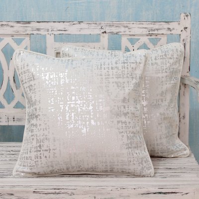 Cotton cushion covers, Silver Shower (pair)