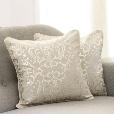 Cotton cushion covers, Silver Celebration (pair)