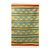Wool rug, 'Blue Clematis' (4x6) - Modern Floral Handwoven Blue and Yellow Dhurrie Rug (4 x 6) thumbail