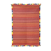 Cotton rug Orange Rainbow Road 3x4 India