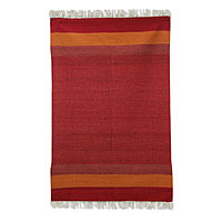 Wool rug Red Shadow Harmony 4x6 India