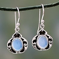 Chalcedony dangle earrings,