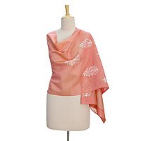 Chanderi cotton and silk blend shawl,