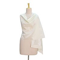 Chanderi cotton and silk blend shawl,