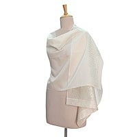 Chanderi cotton and silk blend shawl,