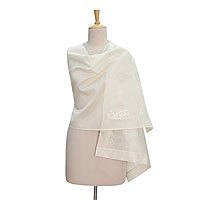 Chanderi cotton and silk blend shawl,