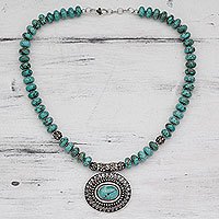 Turquoise pendant necklace,