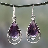 Amethyst dangle earrings,