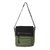 Leather accent cotton messenger bag, 'Green Pockets Aplenty' - India Green Leather and Canvas Messenger Bag with 8 Pockets (image 2a) thumbail
