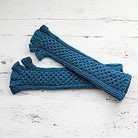 Wool fingerless gloves,