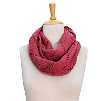 Wool infinity scarf Pink Snow Cloud India
