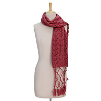Wool scarf Coral Snow India