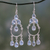 Blue topaz chandelier earrings, 'Azure Elegance' - Blue Topaz Handcrafted Sterling Silver Chandelier Earrings thumbail