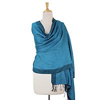Silk and cotton shawl,